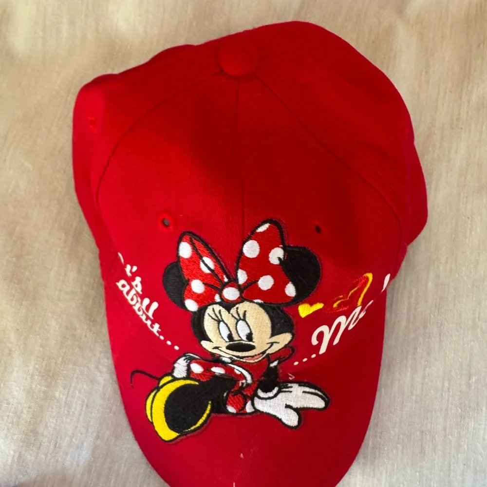 Disney Minnie Mouse Girls Red Baseball Hat “It’s All About Me!”